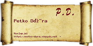 Petko Dóra névjegykártya